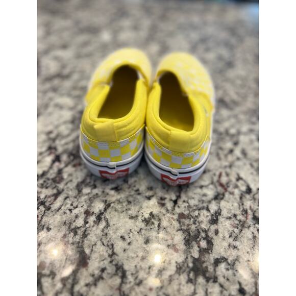 VANS slip on shoes kids size 3 yellow checkered - Picture 4 of 12